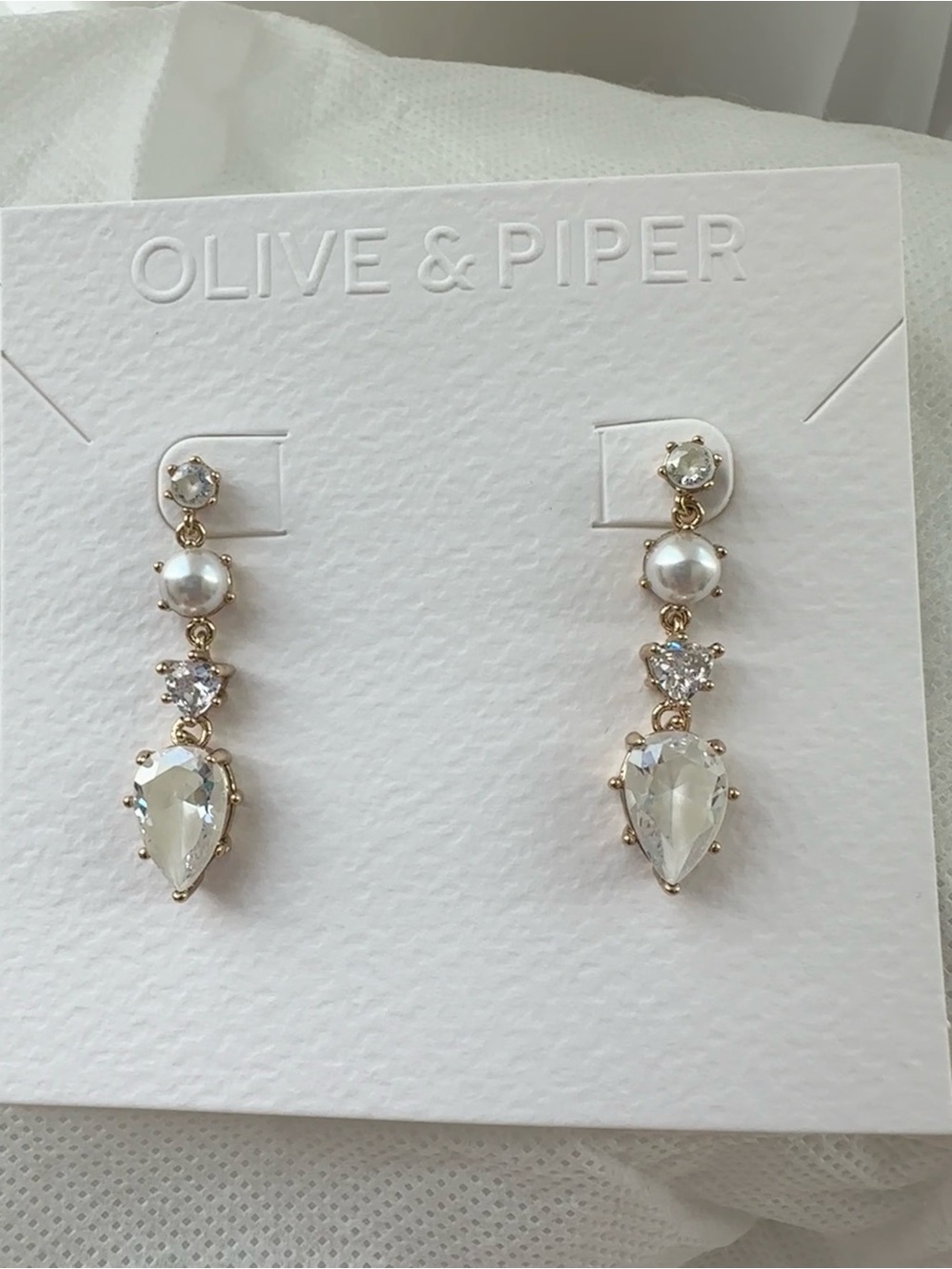 NWT Olive & Piper 14k Gold-Plated Augustine Drop Earrings